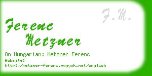 ferenc metzner business card